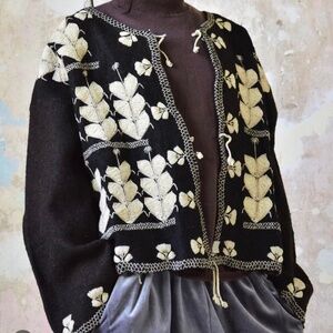 Thevintagejesus embroidered wool jacket sweater